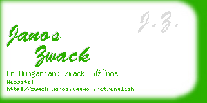 janos zwack business card